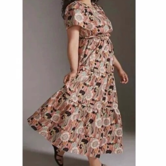 Maeve Dresses & Skirts - Anthropologie Maeve Somerset Maxi Dress Floral Botanic Garden Tiered Cotton XL